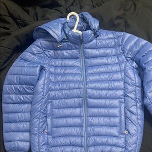 Blue Puffer Jacket with Hood